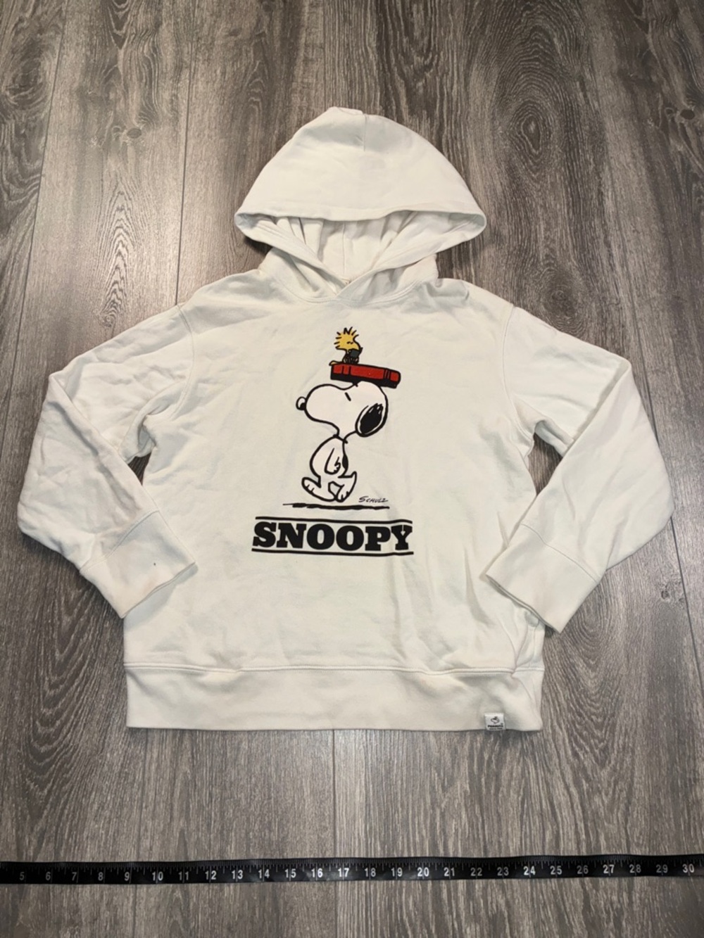 Snoopy Peanuts White Hoodie /Pockets Tween Girl 11/12